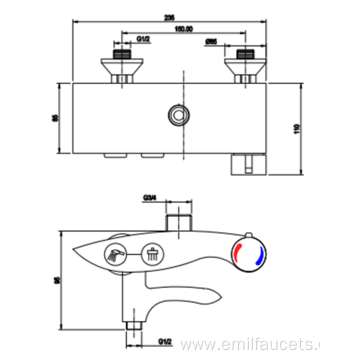 3 way brass shower diverter valve mixer